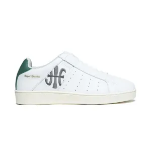 Men's Icon White Green Logo Leather Sneakers 01913-004