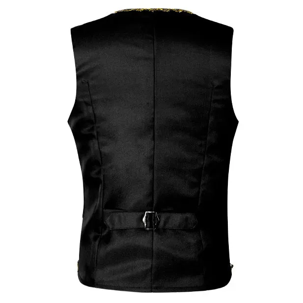 Men's Victorian Waistcoat Slim Fit Embroidered Opera Vest Court Prince Costume Wear