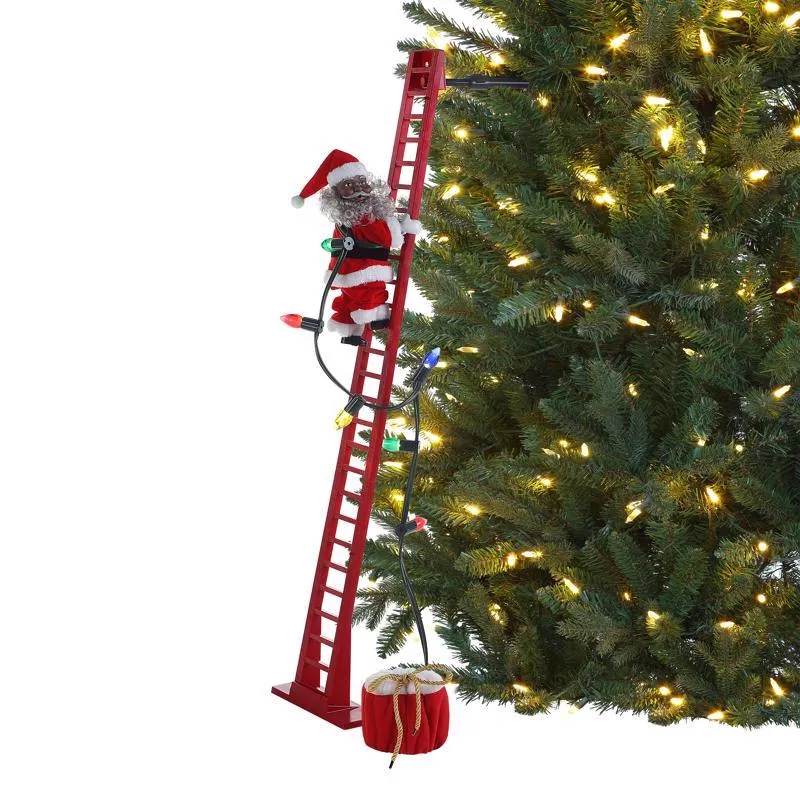 Mr. Christmas LED Super Climbing African American Santa Animated Decor 40 in.