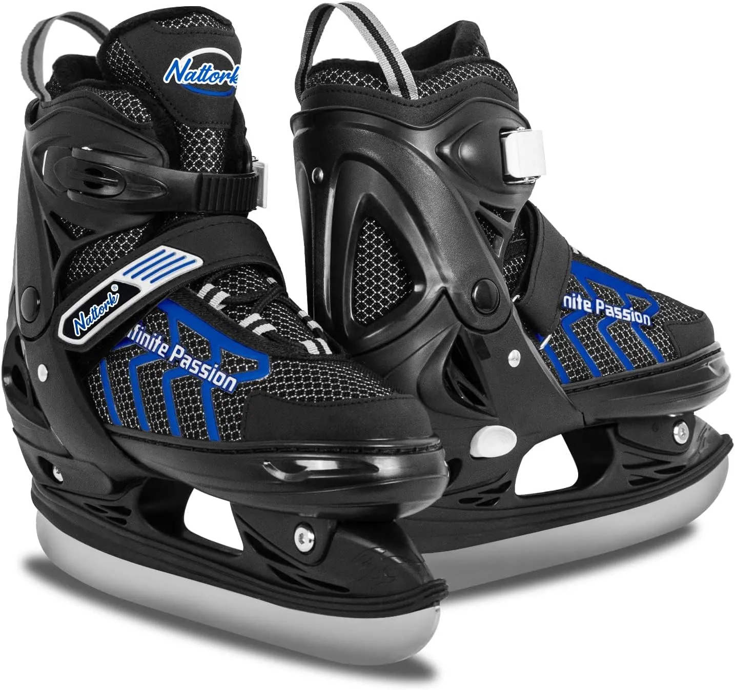 Nattork Adjustable Ice Skates for Kids - Blue