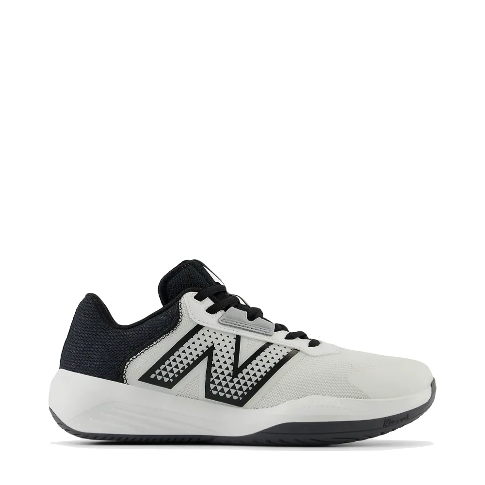 New Balance Women's 696v6 Court Sneaker in White with Black