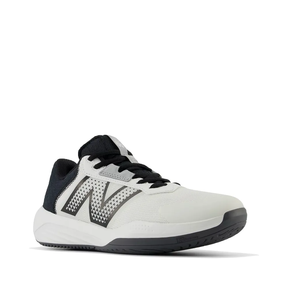 New Balance Women's 696v6 Court Sneaker in White with Black