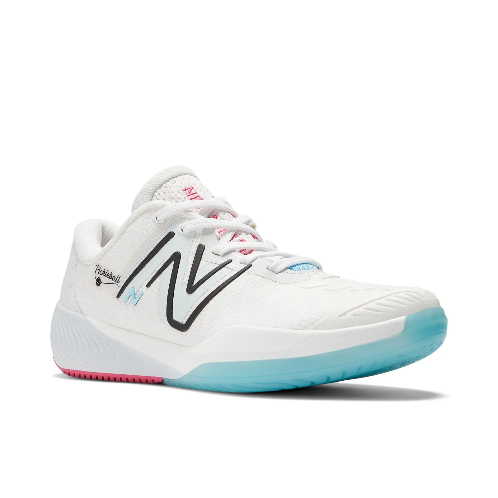 New Balance Women's FuelCell 996v5 Pickleball in White with Grey and Team Red