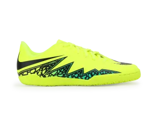 Nike Kids Hypervenom Phelon II Indoor Soccer Shoes Volt Black/Hyper Turquoise/Clear Jade