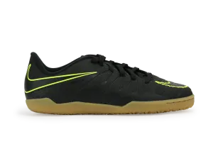 Nike Kids HypervenomX Phelon II Indoor Soccer Shoes Black/Black/Volt