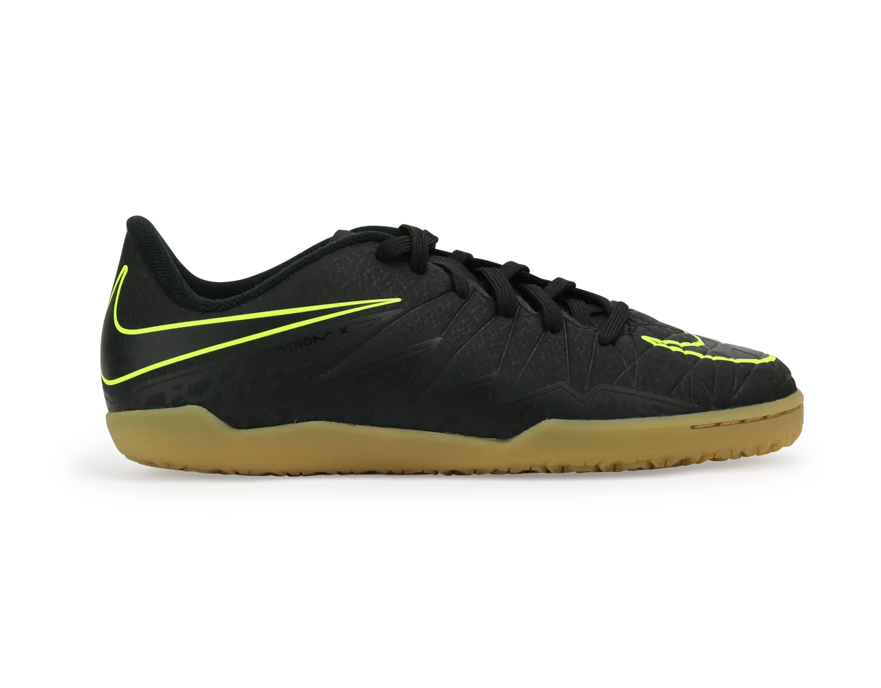 Nike Kids HypervenomX Phelon II Indoor Soccer Shoes Black/Black/Volt