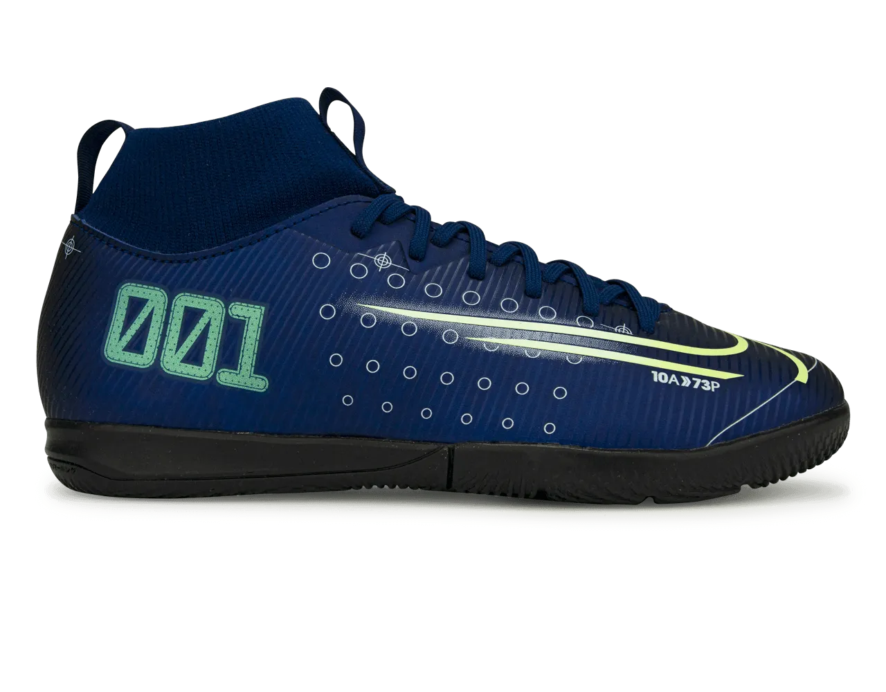 Nike Kids Mercurial Superfly 7 Academy MDS Indoor Soccer Shoes Blue Void/Barely Volt/White