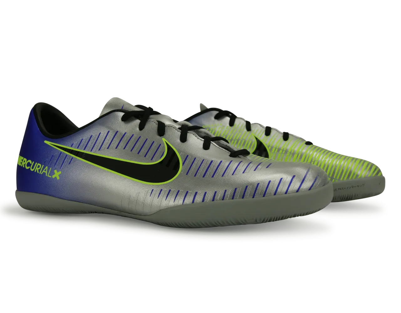 Nike Kids MercurialX Victory 6 Neymar Jr Indoor Soccer Shoes Racer Blue/Black/Chrome/Volt