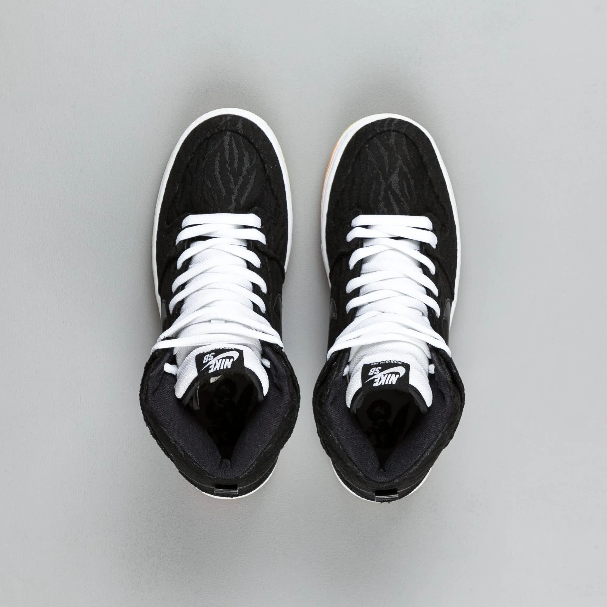 Nike SB Dunk High Pro Shoes - Black / Black - White - Laser Orange