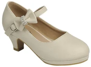 Nude Pu Kids Dress Shoes