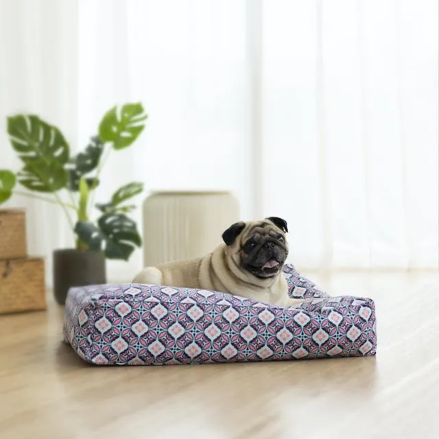 Ohpopdog Peranakan Inspired Bunga Peach 6 Microbeads Dog Bed