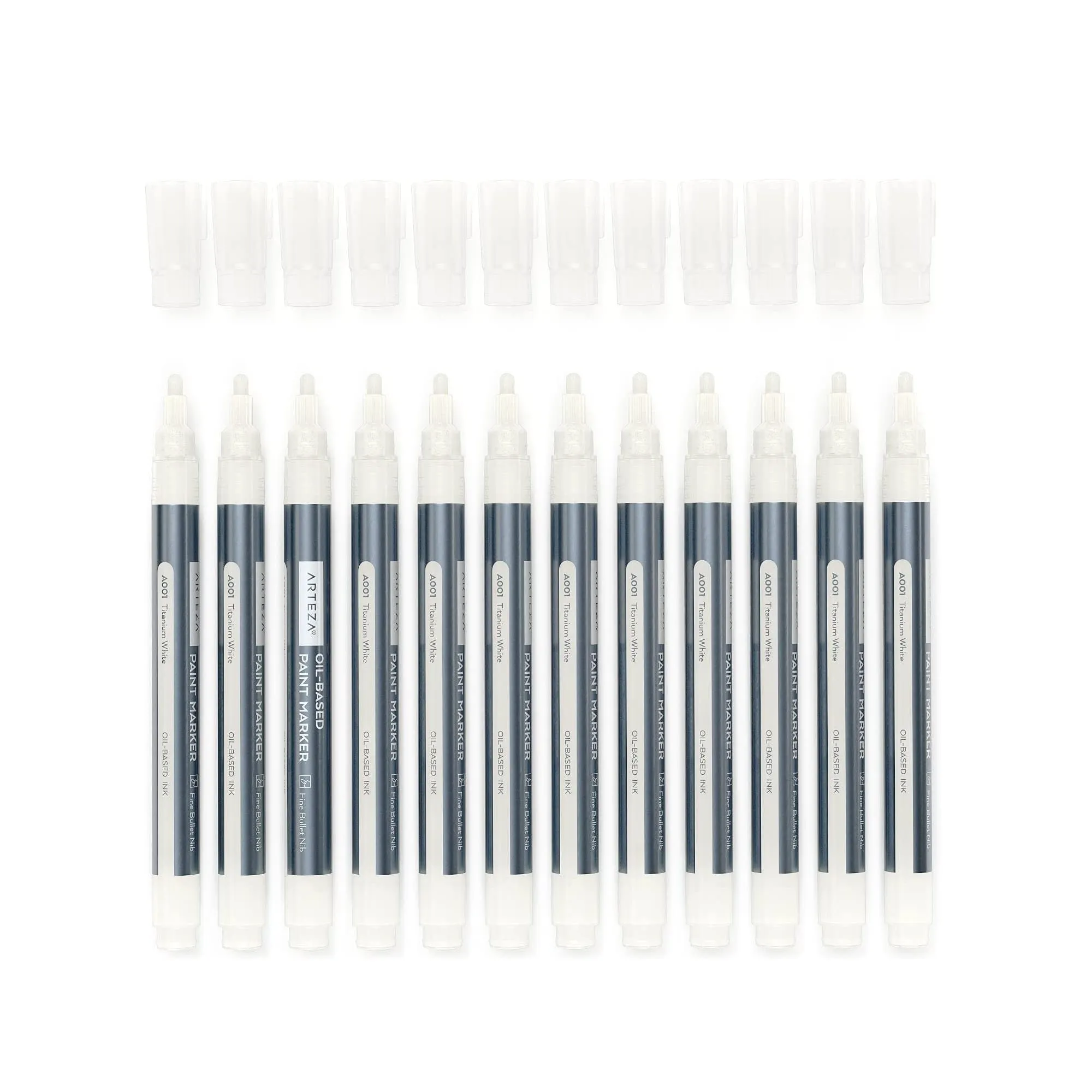 Oil-Based Paint Markers | 12-Pack | 1.3 mm Line | Small Barrel