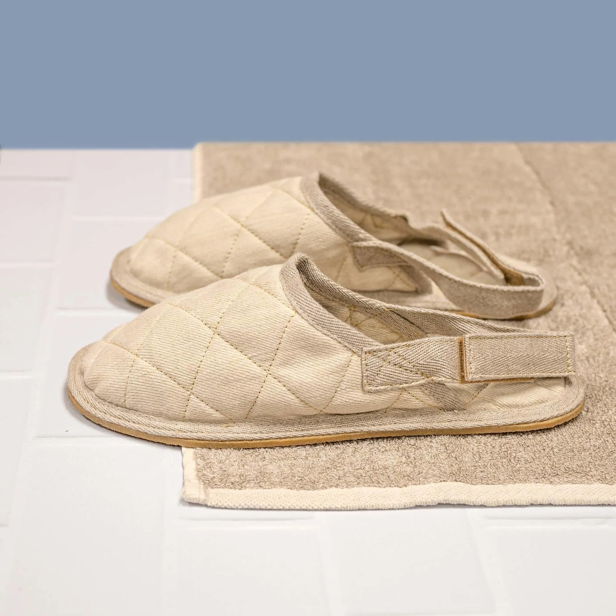 OKINAWA Indoor/Outdoor Hemp Slippers (Natural Rubber Soles) (Unisex)