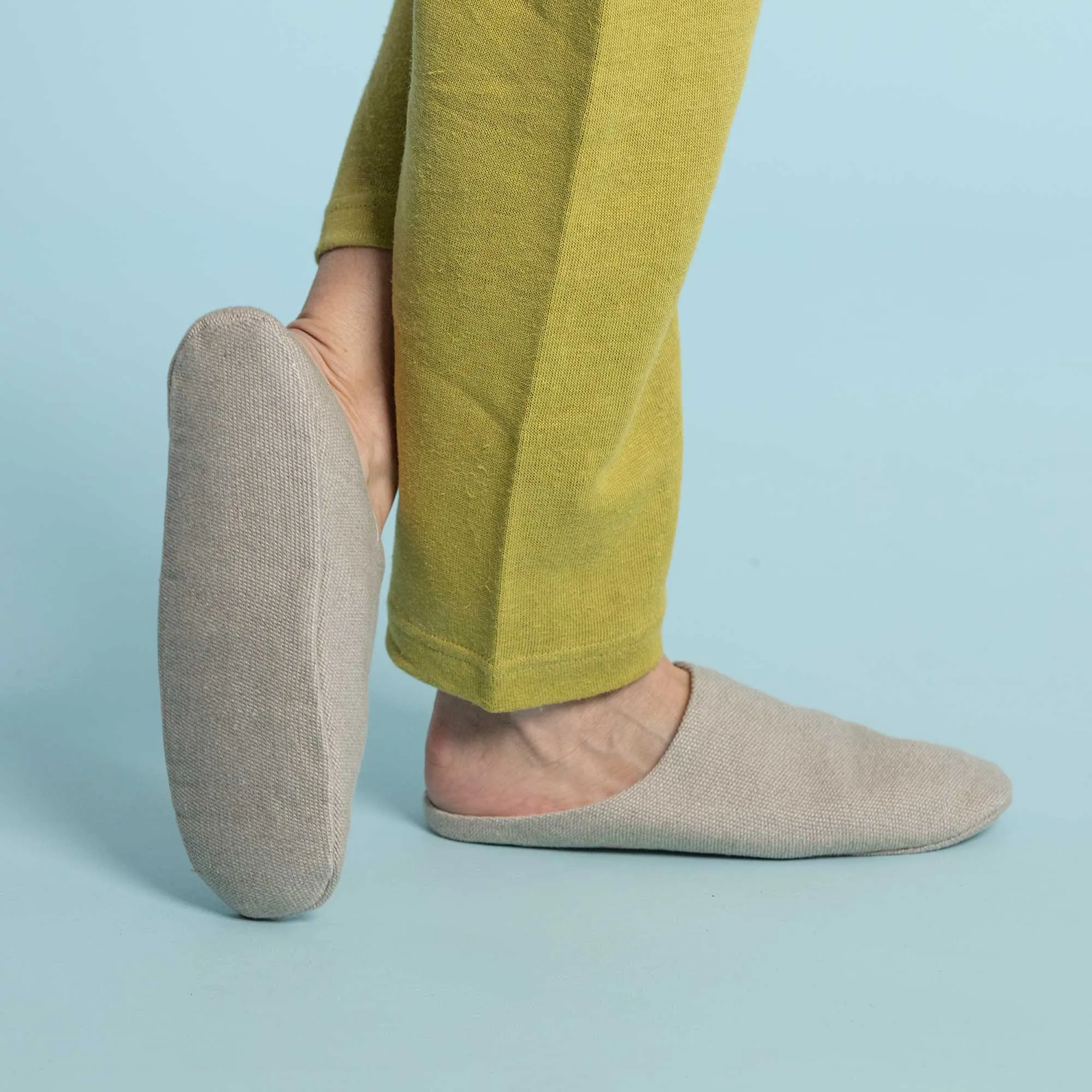 ONSEN Vegan Glue-Free Hemp House Slippers (Lined With Organic Cotton Fleece) (Unisex)