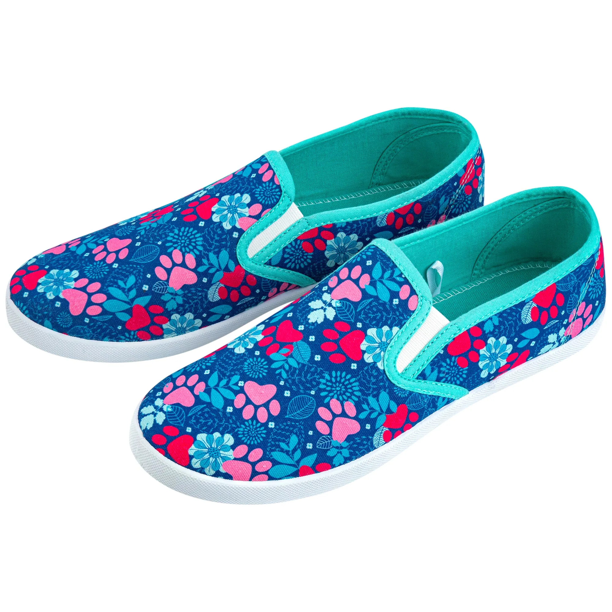 Paw Print Canvas Slip-On Shoes