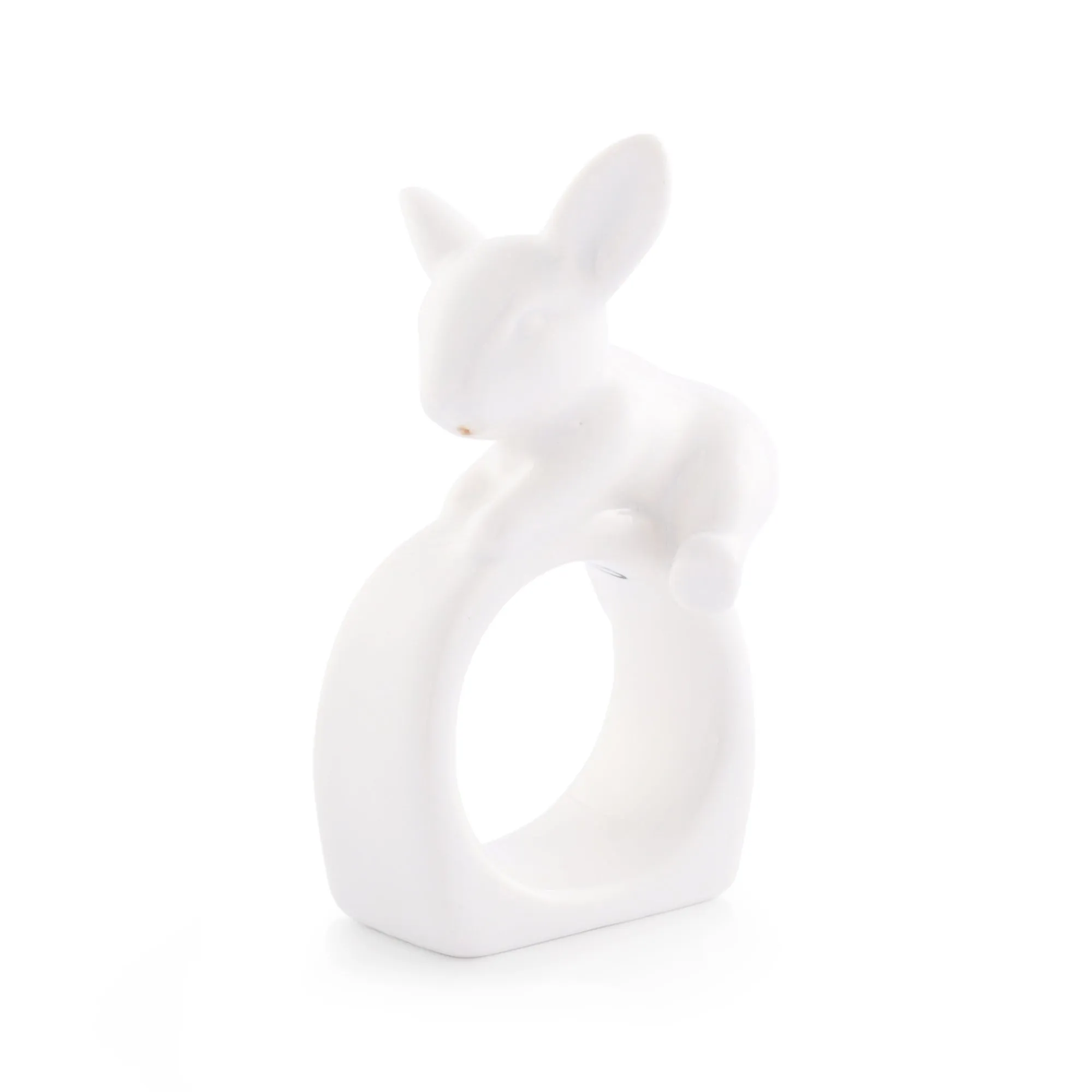 Porcelain Climbing Bunny Napkin Rings - Set of 4