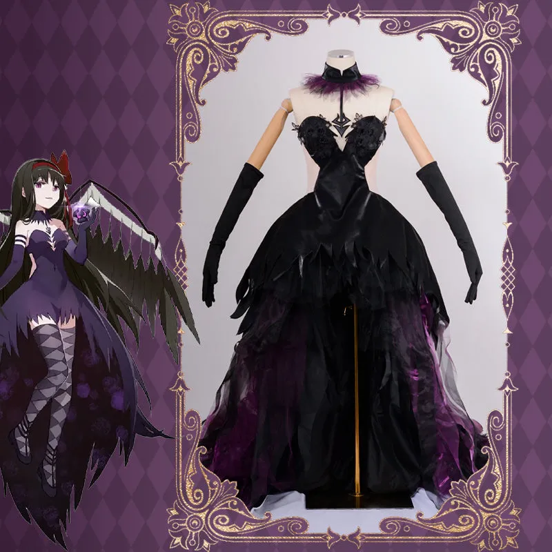 Puella Magi Madoka Magica Akemi Homura Devil Dress Cosplay Costume