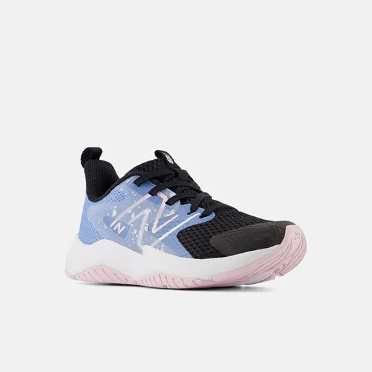 Rave Run v2 Kid's Athletic Trainer - Black with Blue Laguna and Light Raspberry