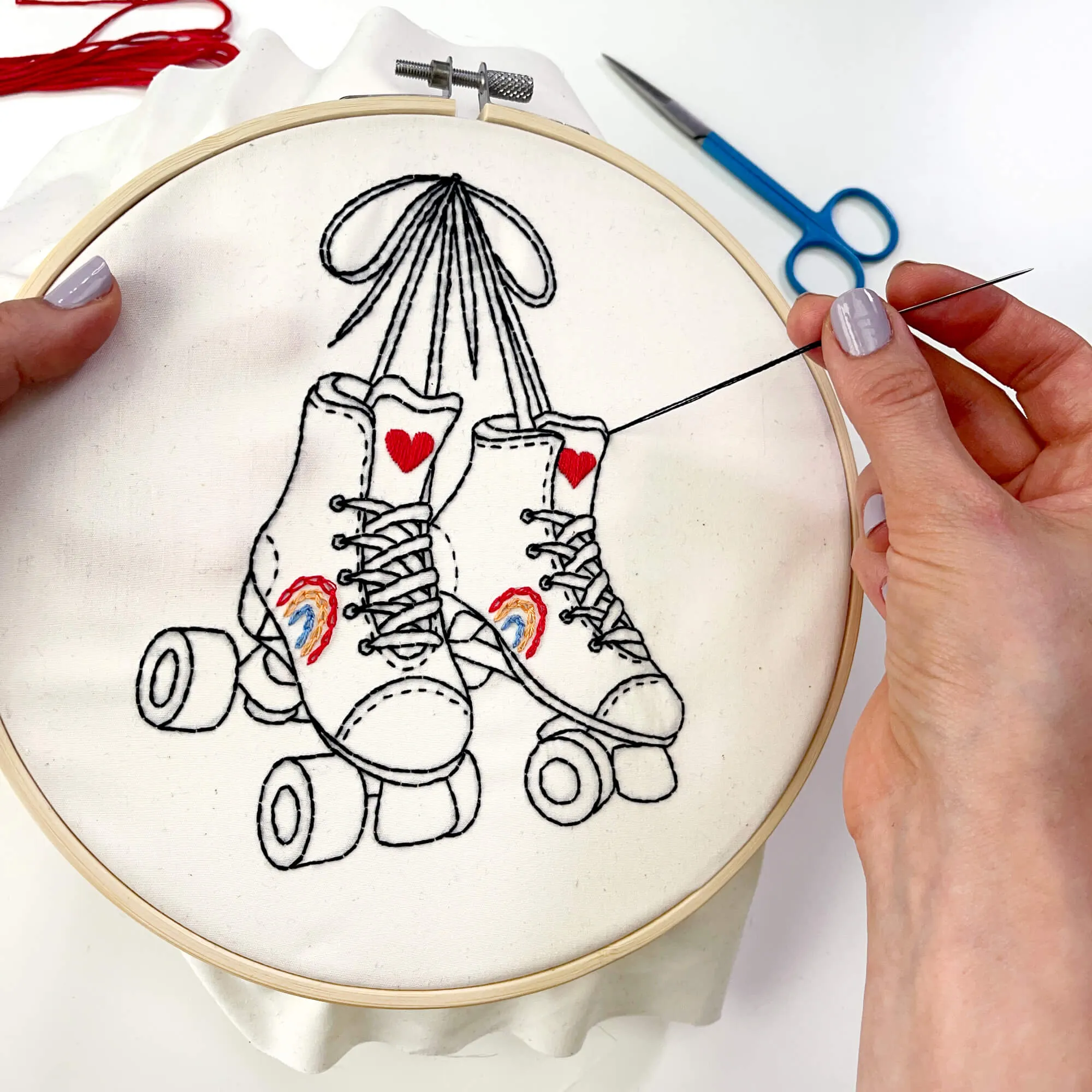 Roller Skates embroidery kit