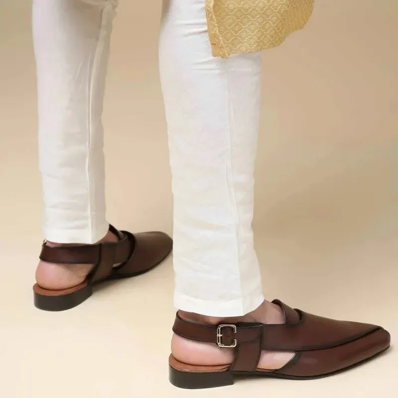 Solid Buckle Strap Mules Dress Shoes