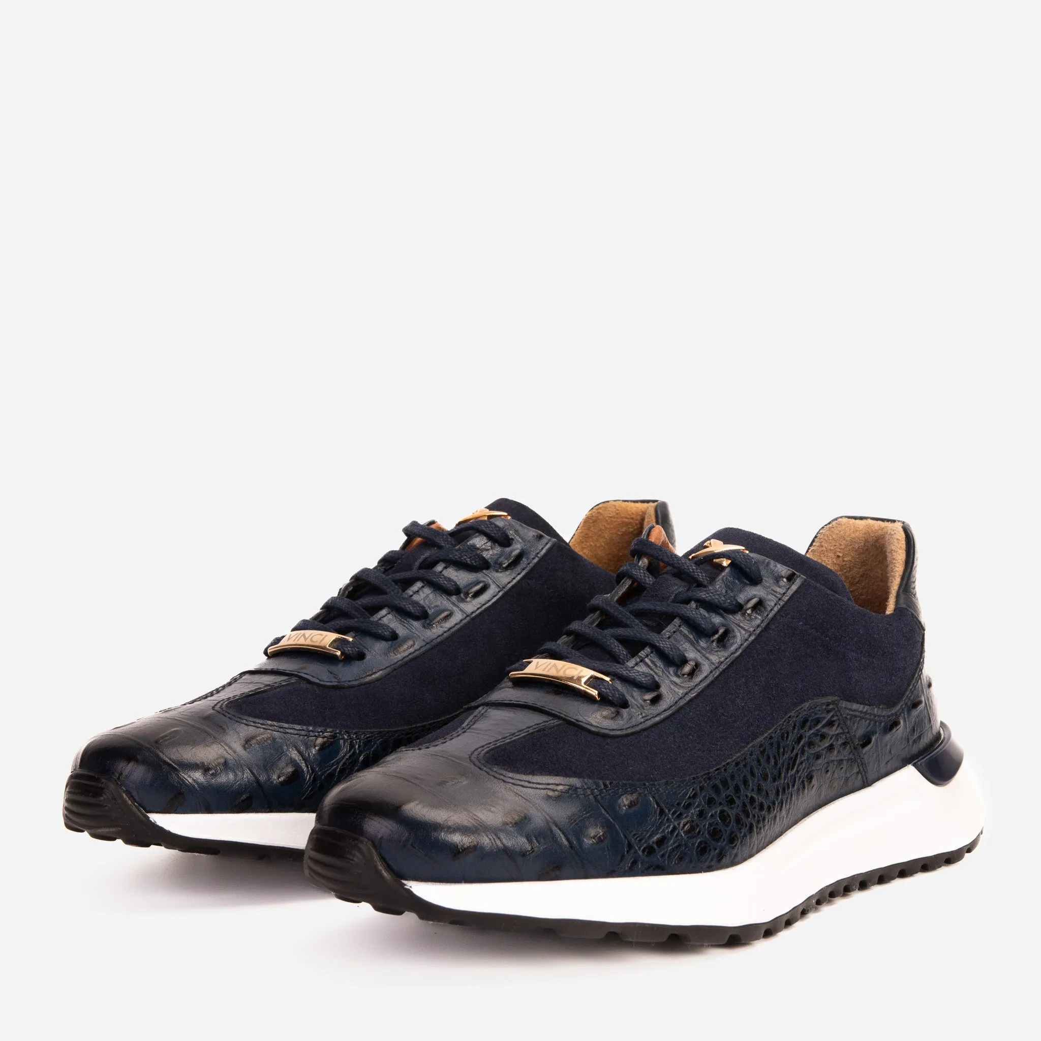 The Savamala Dark Blue Leather Men Sneaker Final Sale!