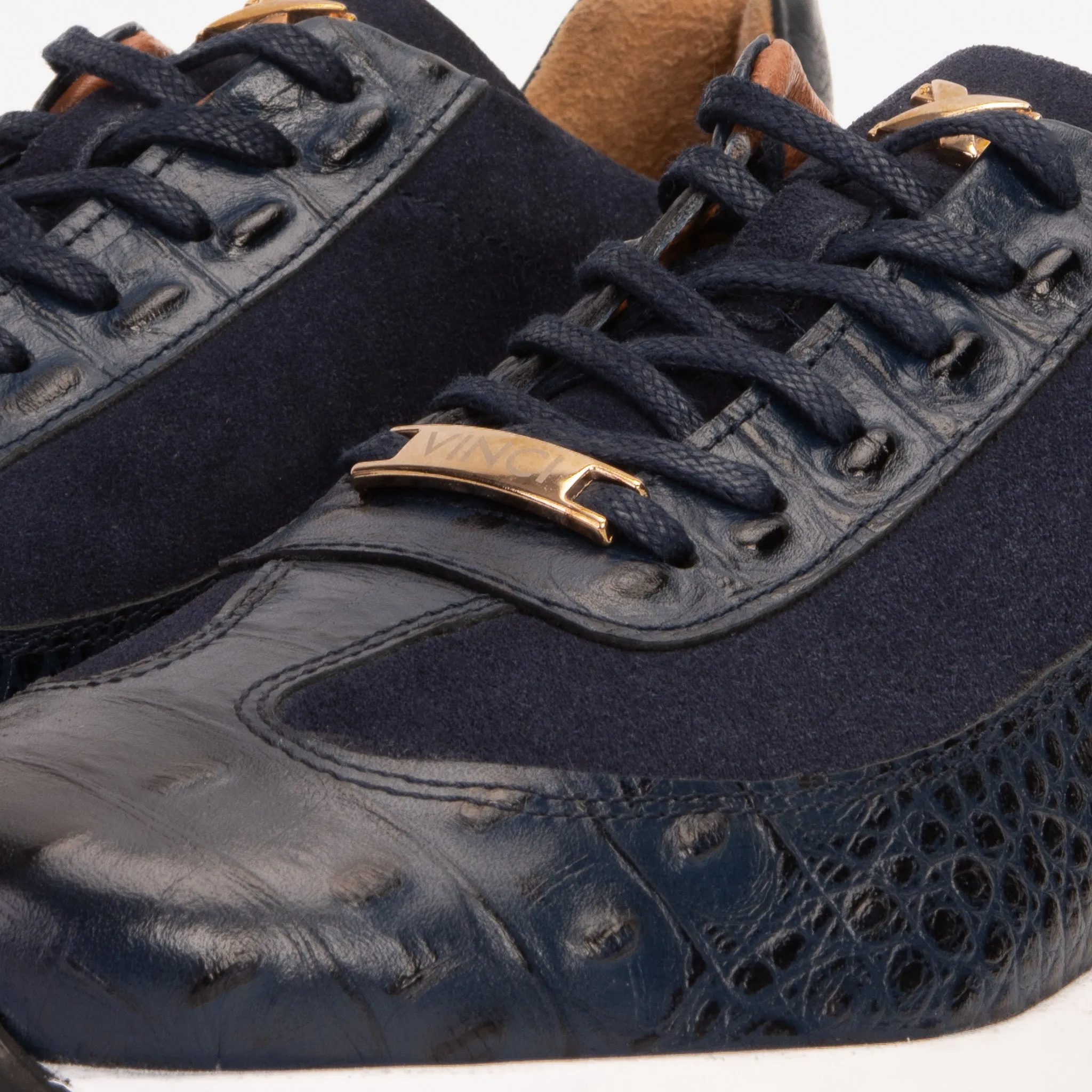 The Savamala Dark Blue Leather Men Sneaker Final Sale!