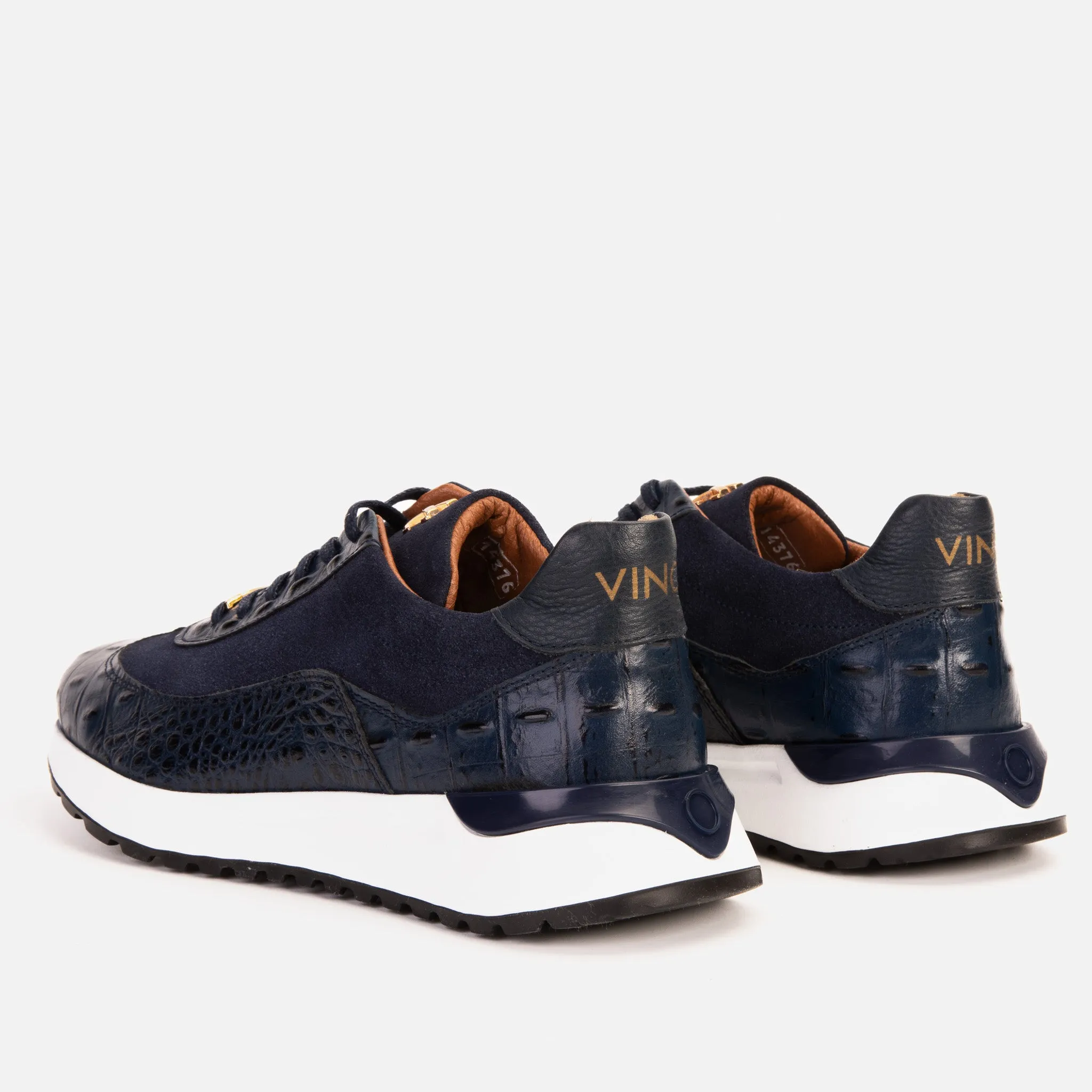 The Savamala Dark Blue Leather Men Sneaker Final Sale!