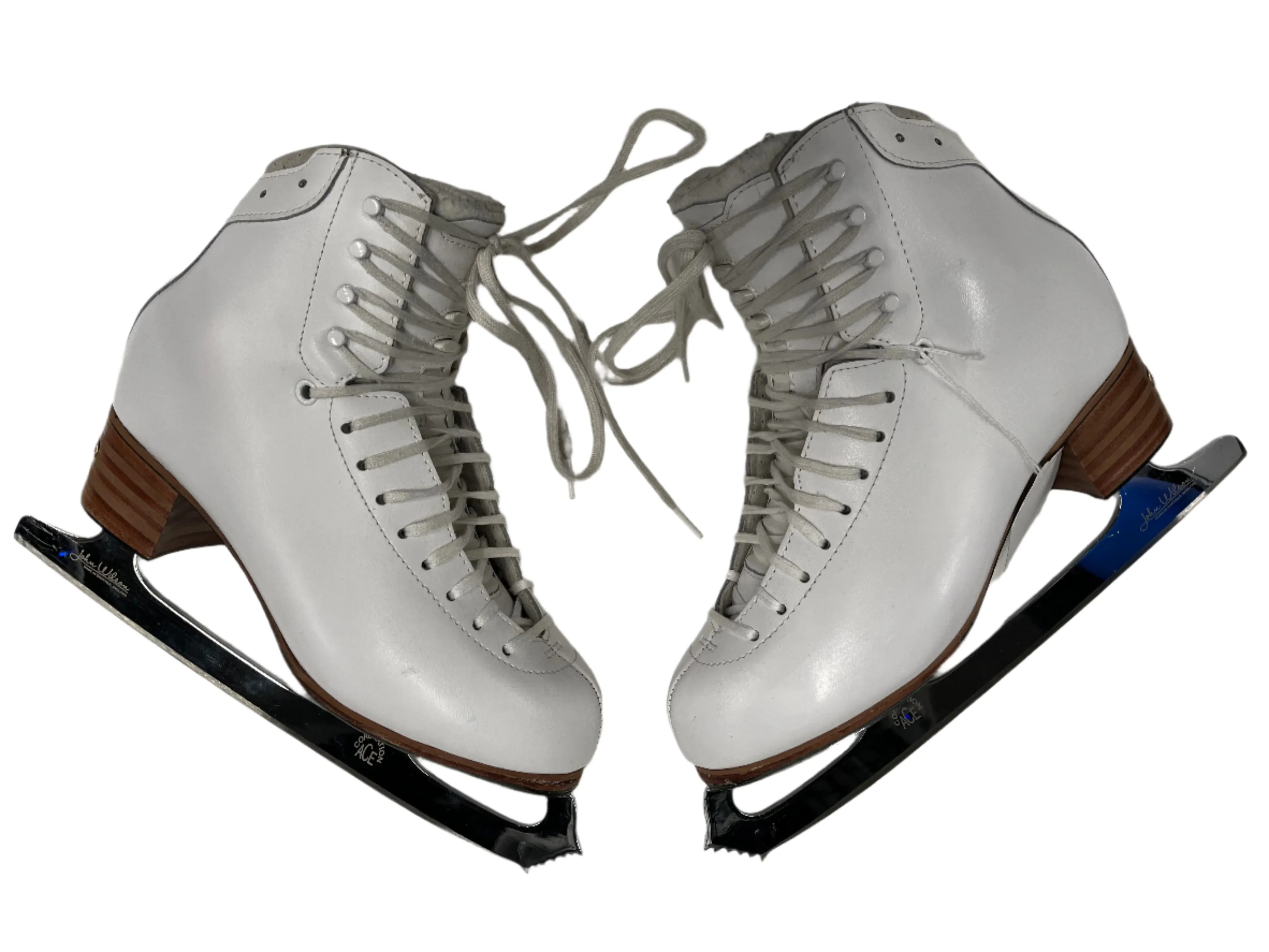 Used Jackson Elite DJ 5300 Size 8.5 W Figure Skates w/ John Wilson Coronation Ace Blades