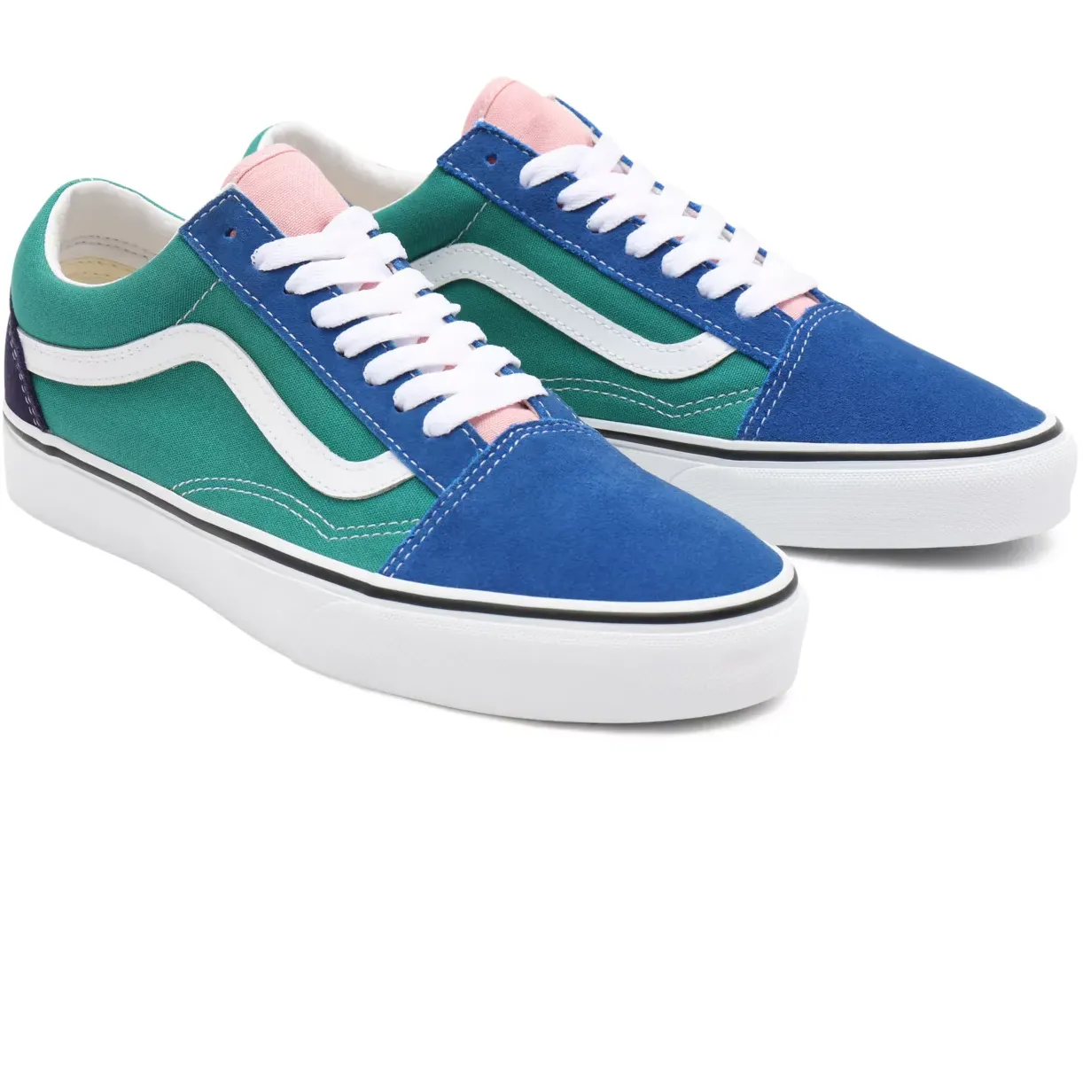 Vans Unisex Retro Court Old Skool Shoes - Blue / Green