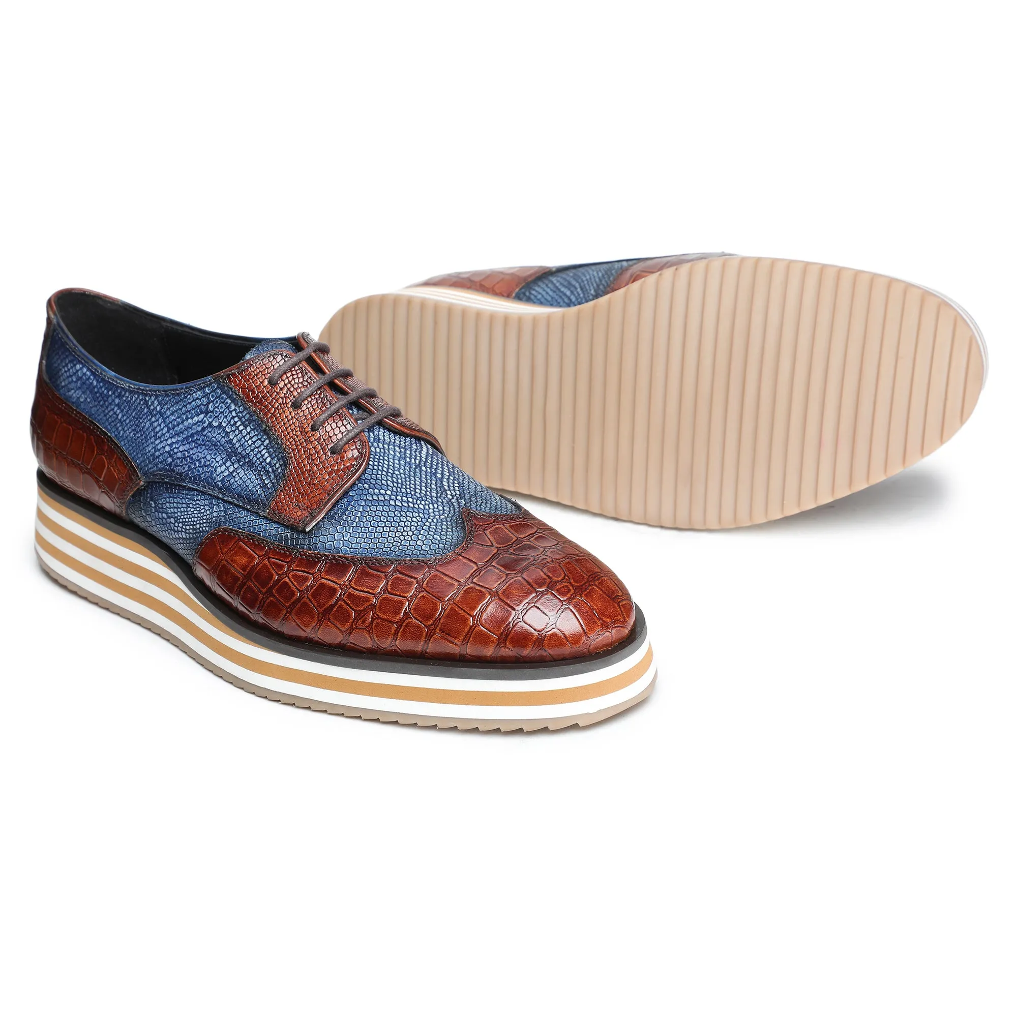 Wingtip Sneakers- Crocs Brown & Blue