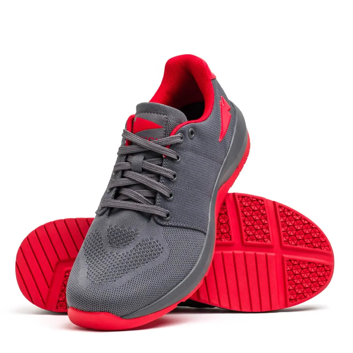 Women's Ballistic Trainers - Wolf Grey   High Risk Red W / Red Reflective Spearhead