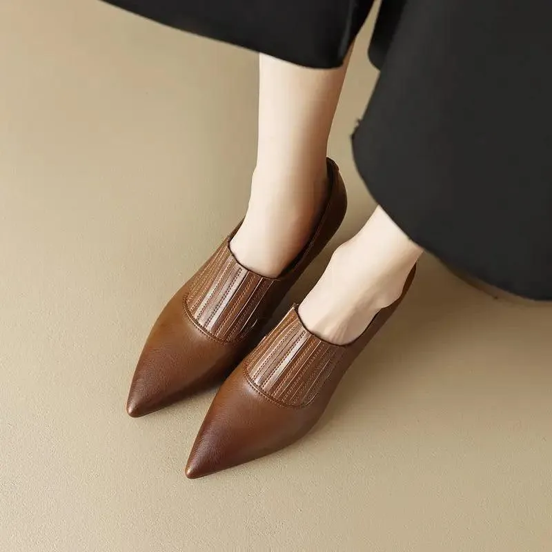 Women's Casual Shoes - Genuine Leather High Heels- Pumps RZ246