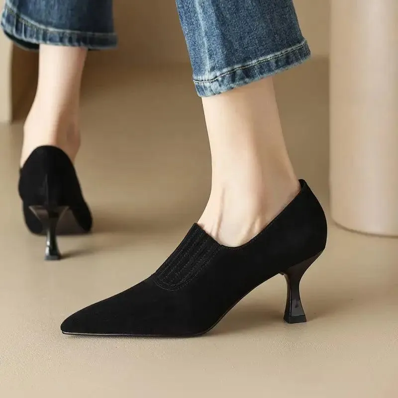 Women's Casual Shoes - Genuine Leather High Heels- Pumps RZ246