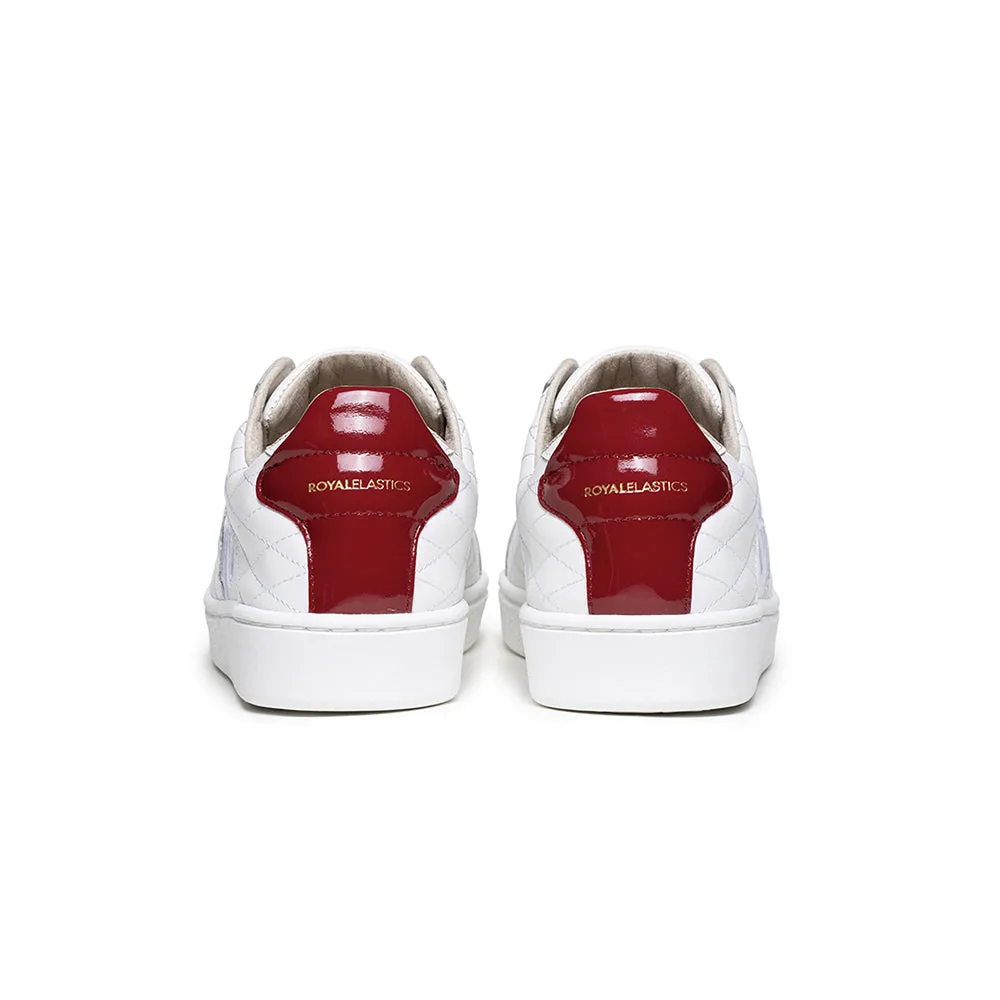 Women's Icon Lux White Red Leather Sneakers 92503-001