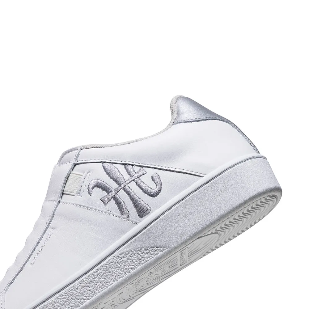 Women's Icon White Silver Logo Leather Sneakers 91923-008