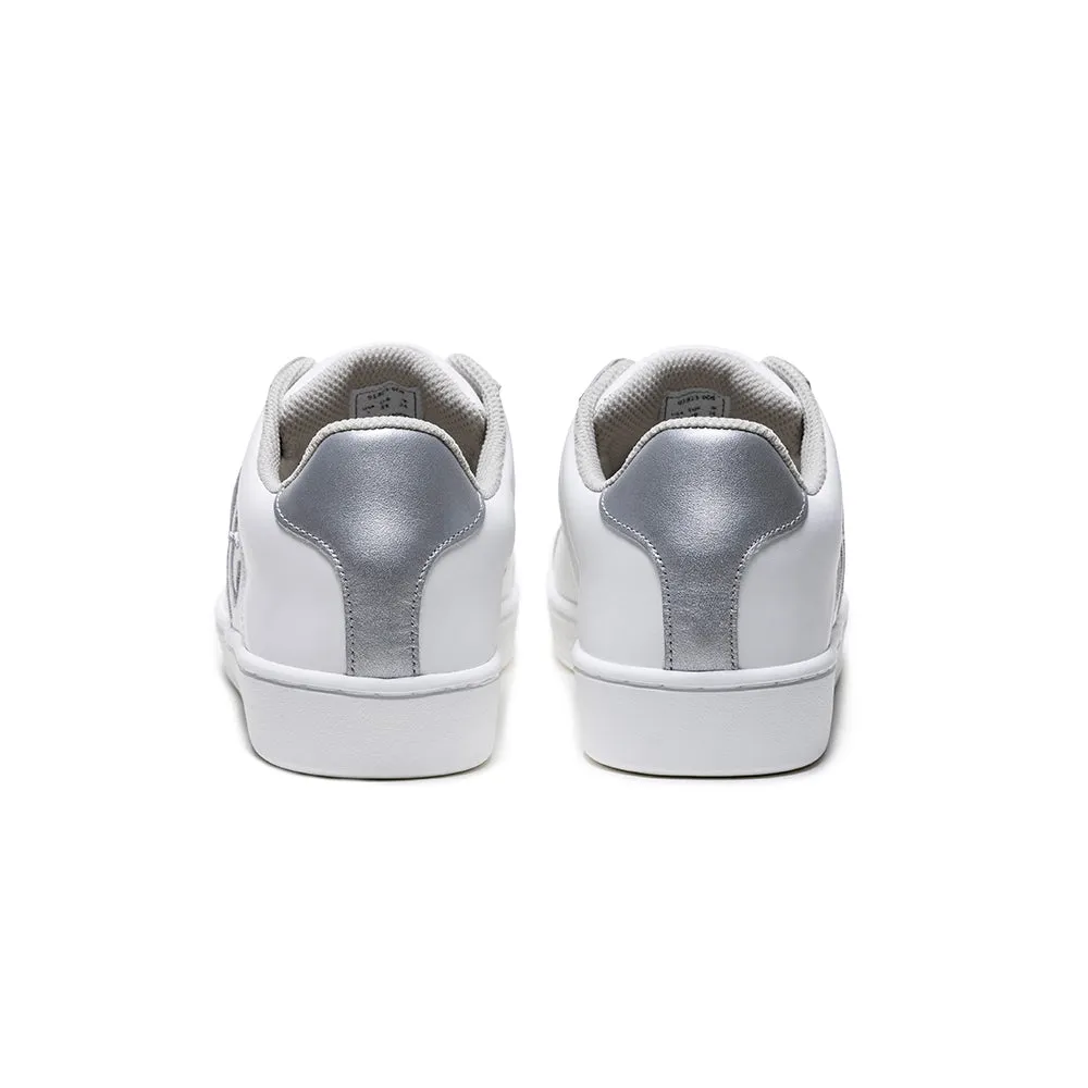 Women's Icon White Silver Logo Leather Sneakers 91923-008