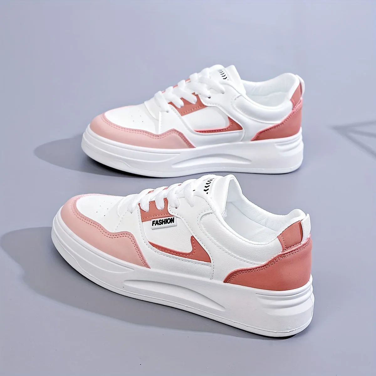 Womens Lightweight Platform Sneakers - Breathable & Comfortable, Low Top Lace Up Design - Stylish Casual Shoes for Everyday Fashion