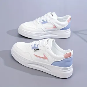 Womens Lightweight Platform Sneakers - Breathable & Comfortable, Low Top Lace Up Design - Stylish Casual Shoes for Everyday Fashion