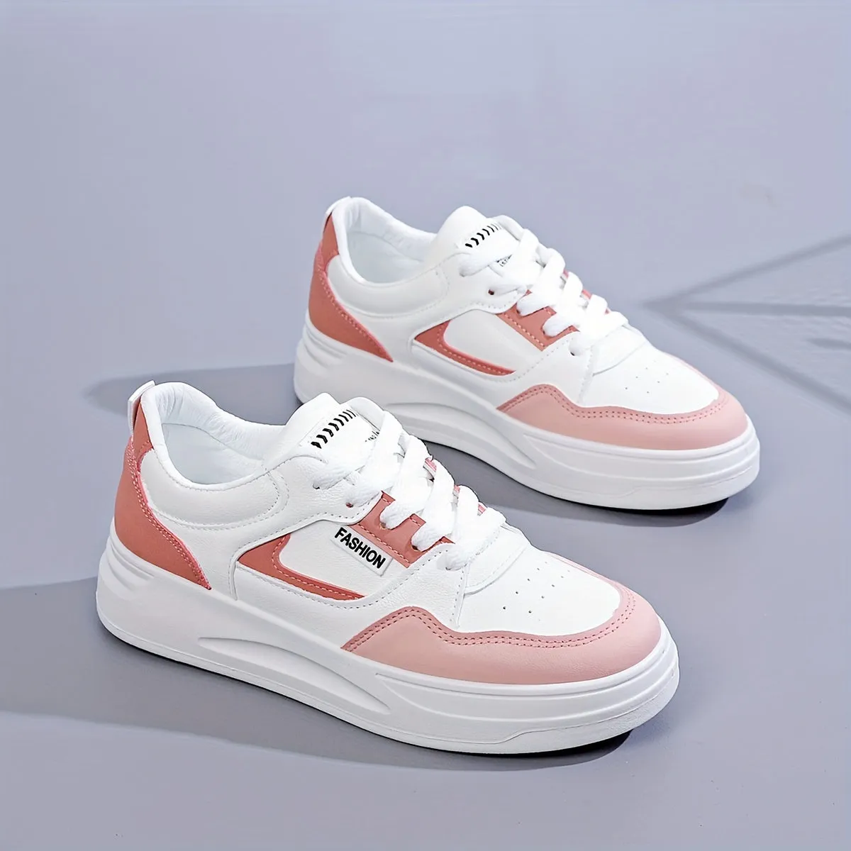 Womens Lightweight Platform Sneakers - Breathable & Comfortable, Low Top Lace Up Design - Stylish Casual Shoes for Everyday Fashion