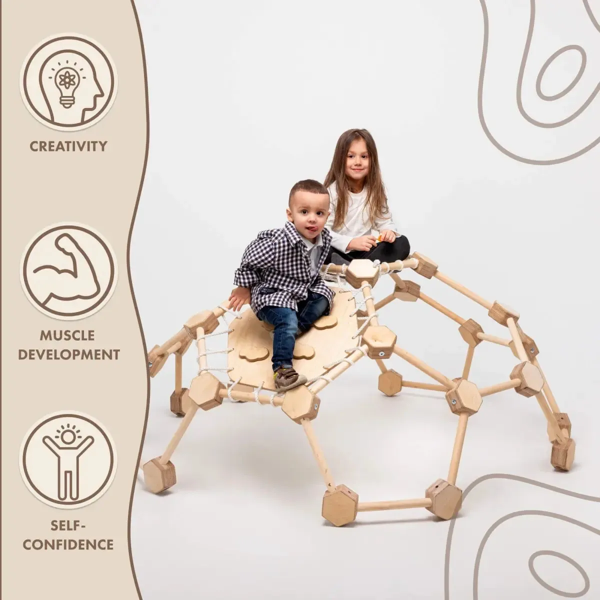 Wooden Climbing Frame Geodome / Climbing Dome for Kids 2-6 y.o.