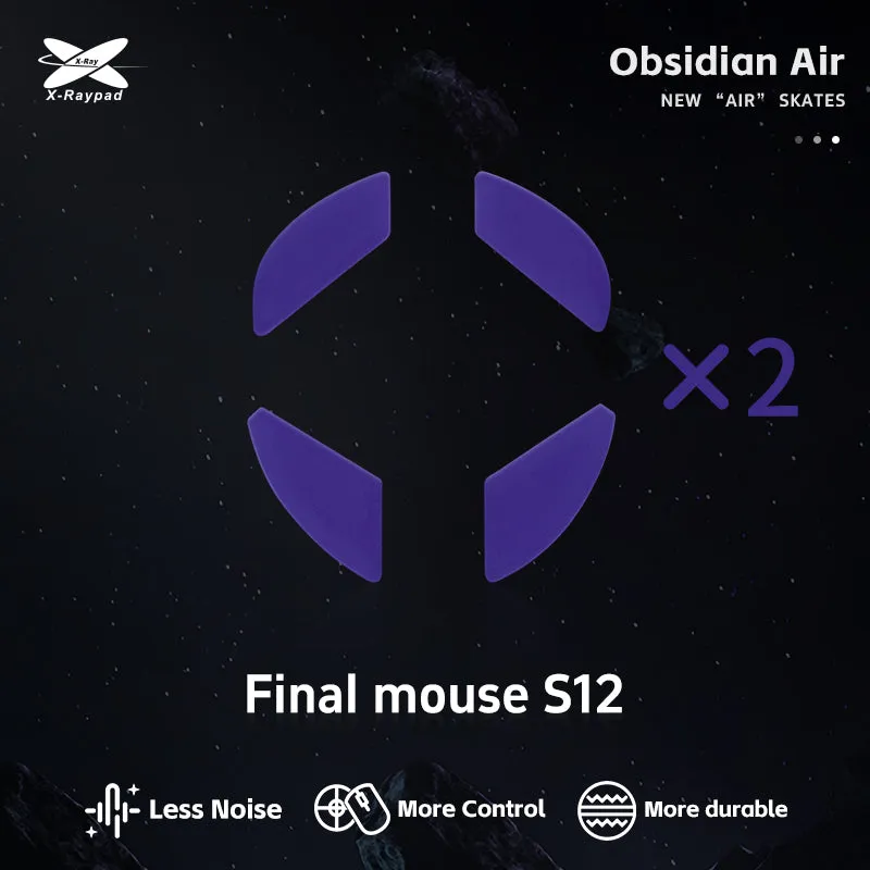 X-Raypad Obsidian Air Mouse Skates for Finalmouse Ultralight 2 / Starlight-12 / UltralightX