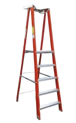 XG Fibreglass Platform Shelf Ladder, C-Type | Sizes : 3 - 12 Steps | Model : L-XG152FA